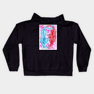 Psychedelic Snarling Tigers Kids Hoodie